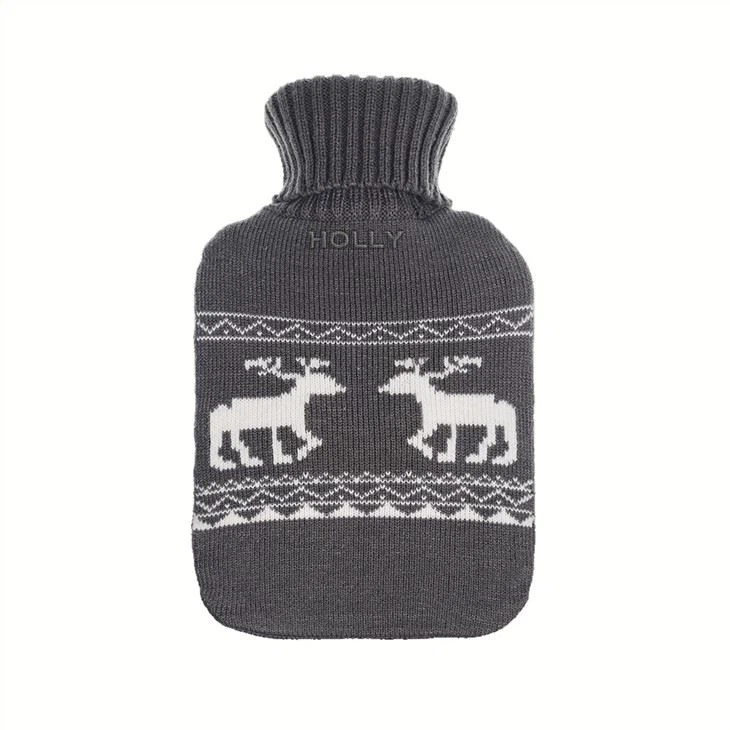 Reindeer Pattern Knitted Hot Water Bottle Cover