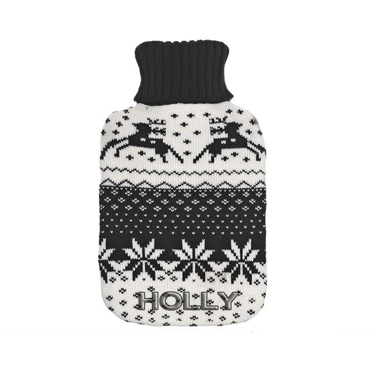 Reindeer Pattern Knitted Hot Water Bottle Cover
