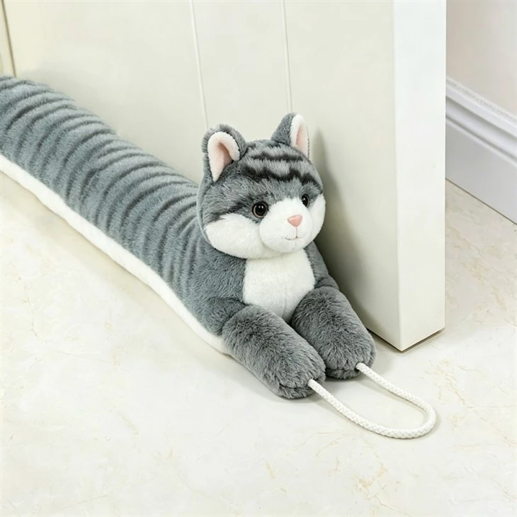 Tegan Long Cat Plush Tocyn Drws Anifeiliaid wedi'i Lenwi â Thywod